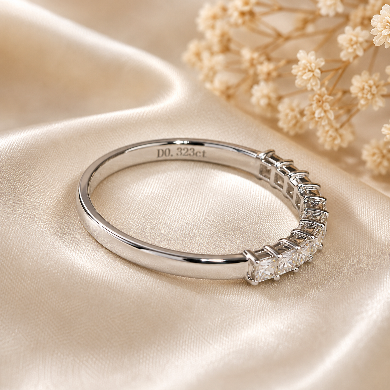 Natural diamond ring setting detail view